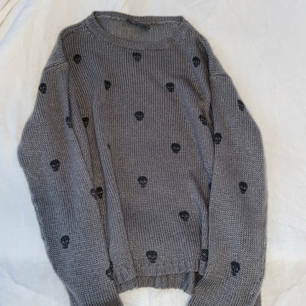 Wooden ships crew neck sweater-Skulls